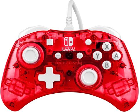 PDP Rock Candy Wired Gaming Switch Pro Controller - Blu-merang Blue / Clear - Licensed by Nintendo - OLED Compatible - Compact, Hard Transparent Plastic Travel Controller - Holiday & Birthday Gifts in Kuwait