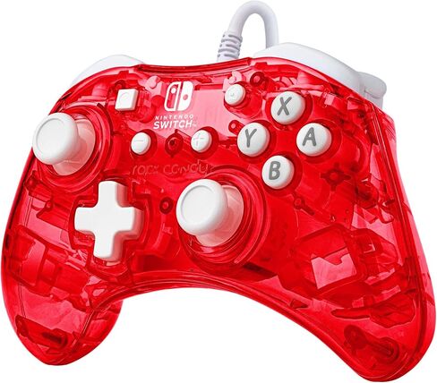 PDP Rock Candy Wired Gaming Switch Pro Controller - Blu-merang Blue / Clear - Licensed by Nintendo - OLED Compatible - Compact, Hard Transparent Plastic Travel Controller - Holiday & Birthday Gifts in Kuwait