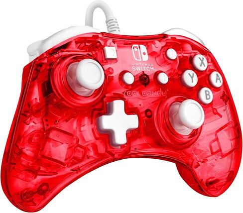 PDP Rock Candy Wired Gaming Switch Pro Controller - Blu-merang Blue / Clear - Licensed by Nintendo - OLED Compatible - Compact, Hard Transparent Plastic Travel Controller - Holiday & Birthday Gifts in Kuwait