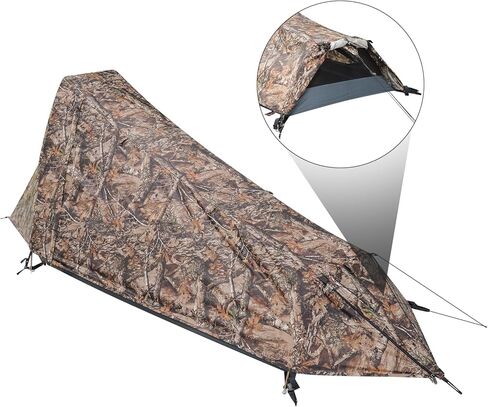 GEERTOP خيمة Bivy خفيفة لشخص واحد 3 مواسم مقاومة للماء لشخص واحد خيمة الظهر للتخييم والمشي لمسافات طويلة على ظهره والسفر في الهواء الطلق معدات البقاء على قيد الحياة in Kuwait