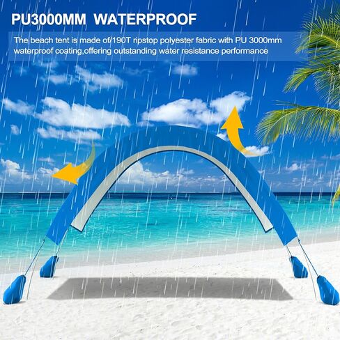 Portable Family Beach Tent Fits 2-4 Adults,Outdoor Deluxe Shade Tent,UPF 50+ UV Protection,Easy Set-Up Sun Shelters,Camping Sun Shade Canopy,Sunshade For Trips Fishing Backyard Park Picnics Sand Grass in Saudi Arabia