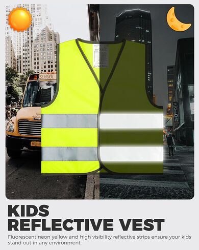VICTGOAL Kids Reflective Vest High Visibility Vest Safety Reflective Vest Traffic Vest for Kindergarten Preschool Boys Girls in Saudi Arabia