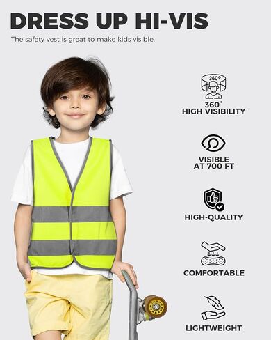 VICTGOAL Kids Reflective Vest High Visibility Vest Safety Reflective Vest Traffic Vest for Kindergarten Preschool Boys Girls in Saudi Arabia