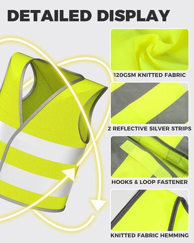 VICTGOAL Kids Reflective Vest High Visibility Vest Safety Reflective Vest Traffic Vest for Kindergarten Preschool Boys Girls in Saudi Arabia