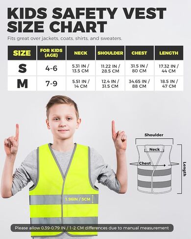 VICTGOAL Kids Reflective Vest High Visibility Vest Safety Reflective Vest Traffic Vest for Kindergarten Preschool Boys Girls in Saudi Arabia