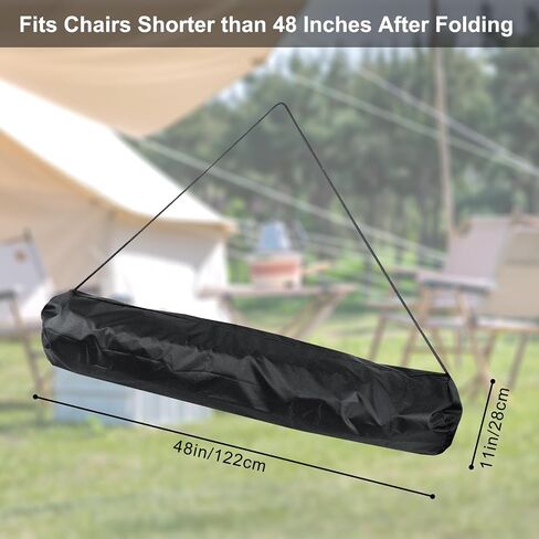 Camp Chair Replacement Bag, Protective Carrying Chair Bag with Drawstring Strap for Foldable Chair, Folding Lawn Chair, GCI Rocker Chair, Tent Pole, Black (48x11in) in Saudi Arabia