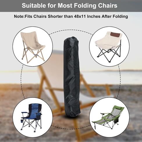 Camp Chair Replacement Bag, Protective Carrying Chair Bag with Drawstring Strap for Foldable Chair, Folding Lawn Chair, GCI Rocker Chair, Tent Pole, Black (48x11in) in Saudi Arabia
