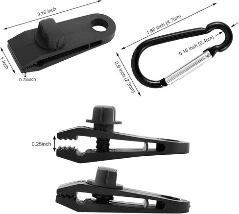 12 Set Tarp Clips with Carabiner,Lock Grip Thumb Screw Camp Tent Clamp Clip Great for Outdoors Camping, Awning, Tent Canopies, Car Covers,Swimming Pool Covers in Saudi Arabia