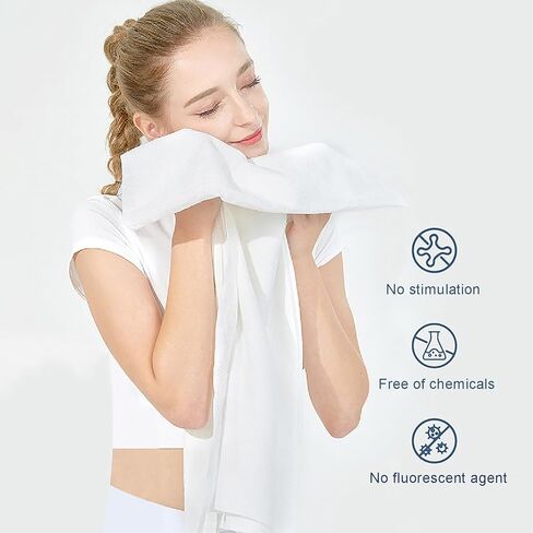 WUWEOT 12 عبوة من أقراص المناشف المضغوطة، مناشف حمام ناعمة يمكن التخلص منها مقاس 55 بوصة × 27 بوصة، مناشف استحمام كبيرة من القطن للسفر والتخييم والرياضة والمشي لمسافات طويلة على الشاطئ والسباحة والفندق in Kuwait