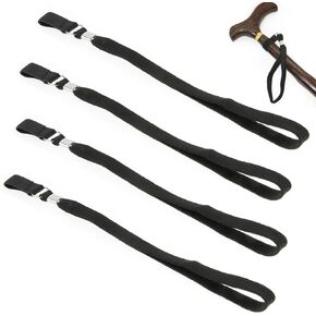 4 Pack Walking Cane Strap Replacement Elastic Attached Anti-Slip from Handle Wrist Straps Band for Foldable Walking Stick Canes Trekking Pole Men Women Senior
