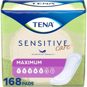 Tena Incontinence Pads, Bladder Control & Postpartum for Women, Maximum Absorbency, Long, Sensitive Care - 117 Count