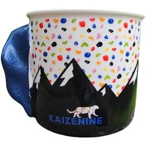 Rock Climbing Mug Cup Bouldering Finger Strength Gift for Climber Bouldering Coffee Cup Present for Climber Climbing Hold Handmade Lead Climbing Mug Handle Won't Fall Off* Blue