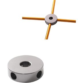 4 Way Tent Pole Connectors for Aluminum Poles, Tent Poles Hub for 9.5mm 3/8" Aluminum Poles 2 Pack