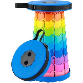 Collapsible Stool for Adults,Portable Retractable Folding Telescoping Foldable Camping Stool Holds 400lbs for Outdoor Fishing Hiking Gardening Travel BBQ