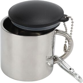 SUNGOOYUE Portable Camping 110ml Mug, Stainless SteelHeat Preservation Mug with Connection Buckle for Outdoor Backpacking Hiking Equipment