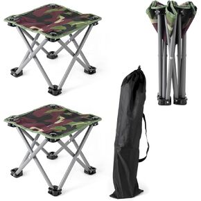 Portable Folding Stool, 2 Packs Lightweight Folding Camping Stool Army Green Outdoor Folding Chair for Hunting Hiking Fishing Walking BBQ and Beach in Kuwait