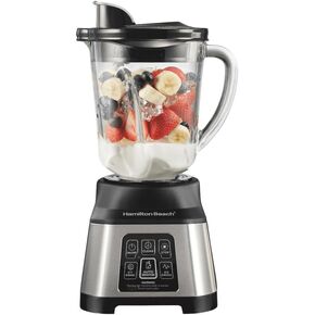 Hamilton Beach Smoothie Smart Blender with 5 Functions Including Auto-Cycle For Shakes & Smoothies, 40oz Glass Jar Dial, Stainless Steel (56208)