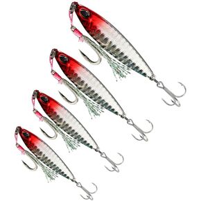 One Set Fishing Spoon Lures with Assist and Treble Hooks