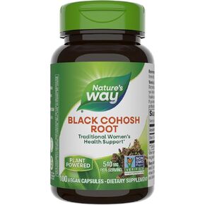 Nature's Way Black Cohosh Root، علاج تقليدي لصحة المرأة*، 540 مجم، 100 كبسولة نباتية