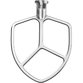 مضرب مسطح من الفولاذ المقاوم للصدأ 4.5-5QT لخلاط حامل كيتشن ايد، ملحقات ملحقات مجداف مساعدة المطبخ/بدون طلاء/استبدال آمن لغسالة الأطباق لـ K45 K45SS KN15E1X KSM75 ونماذج أخرى in Kuwait