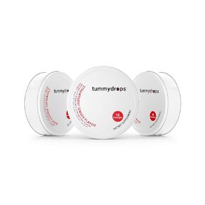 Organic Fresh Strawberry Ginger Tummydrops (Pack with 3 Tins, 54 Drops Total)