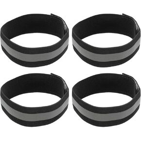 M METERXITY 4 Pack Reflective Bands - Safety Reflector Tape Strip, High Visibility Wide Lightweight Gear, Apply to Running Night Walking(12x1.5 Inch, Pink)