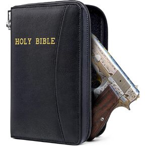 AmazingLife Concealed Carry Holy Bible Case Pouch Quality Leather Soft Cases for LG & SM Storage or Transport