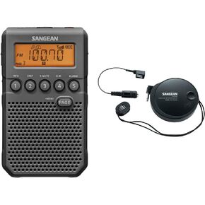 Sangean DT-800BK AM/FM/NOAA Weather Alert Pocket Radio (Black) & ANT-60 Short Wave Antenna
