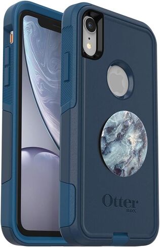 الحزمة: حافظة OtterBox Commuter Series لجهاز iPhone XR - (طريقة BESBOKE) + PopSockets PopGrip in Saudi Arabia