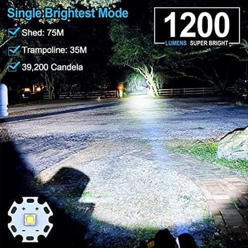 Best Tactical Flashlights 2022 1250 High Lumen 1 Mode EDC Tac Light Spotlight for Fox Deer Coon Night Hunting Offset Picatinny Rail Mount Pressure Switch Self Defense Outdoor Camping Survival in Kuwait