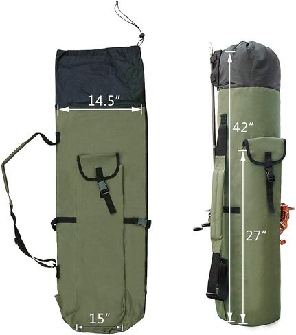 Fishing Pole Rod Holder Bags, Fishing Organizer Case Carrier Reel Pole Storage Bags Waterproof Fishing Gear Organizer Travel Carry Bags in Saudi Arabia