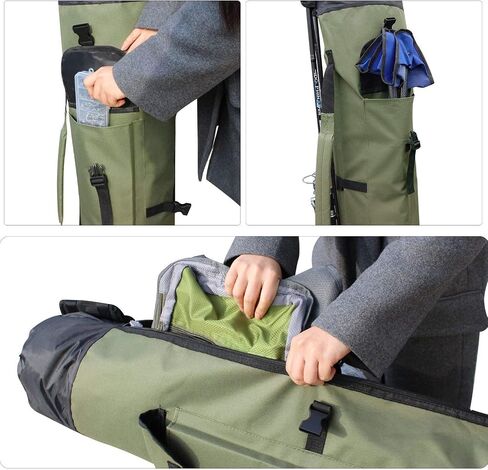 Fishing Pole Rod Holder Bags, Fishing Organizer Case Carrier Reel Pole Storage Bags Waterproof Fishing Gear Organizer Travel Carry Bags in Saudi Arabia