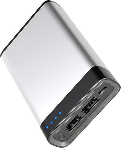 TALK WORKS Portable Charger Power Bank Compatible w/ iPhone 13/Pro/Pro Max, 14/Plus/Pro/Pro Max, 12, 11, XR, XS, X, 8, 7, 6, SE, iPad, Android, Samsung - External Cell Phone Backup Supply (Silver) in Saudi Arabia