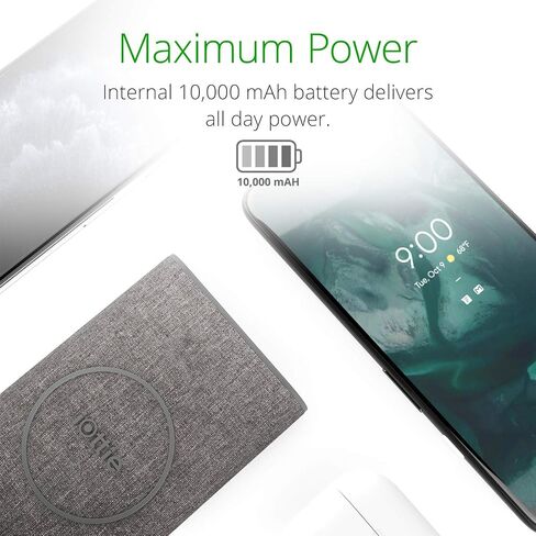 iOttie iON Wireless Go Power Bank Portable Charger | Qi Wireless Charging 10000mAH || Ash in Saudi Arabia