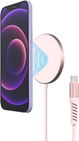 Talk Works متوافق مع شاحن MagSafe لأجهزة iPhone 12 و13 مع كابل USB-C بطول 6 أقدام متصل (بدون محول حائط) سلك شحن سريع مغناطيسي لهاتف Apple iPhone 13 و12 Pro/Max وحافظات Mini & Mag الآمنة in Saudi Arabia