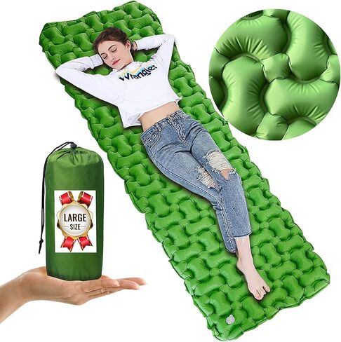 Ultralight Camping Sleeping Pad,Patented Backpacking Camping Mattress for Hiking,(Large) Extra-Thick Durable Insulated Air Mattress,Inflatable & Compact,Good Partner for Outdoor Travel in Saudi Arabia