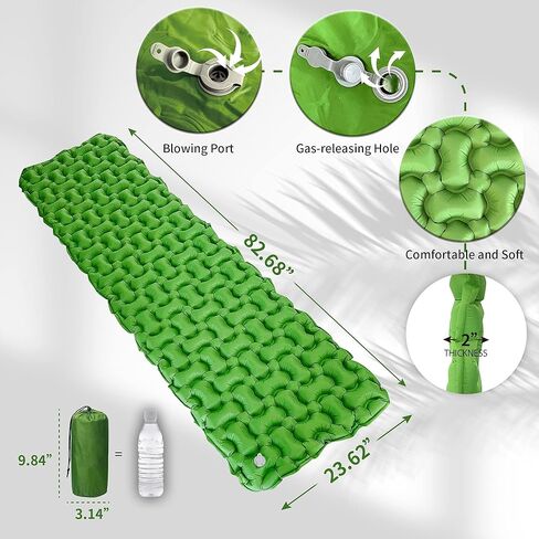 Ultralight Camping Sleeping Pad,Patented Backpacking Camping Mattress for Hiking,(Large) Extra-Thick Durable Insulated Air Mattress,Inflatable & Compact,Good Partner for Outdoor Travel in Saudi Arabia