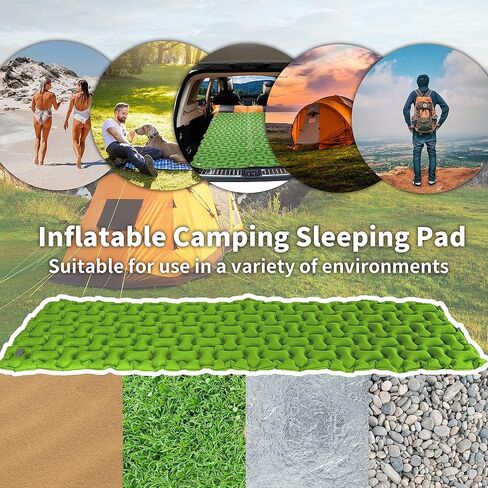 Ultralight Camping Sleeping Pad,Patented Backpacking Camping Mattress for Hiking,(Large) Extra-Thick Durable Insulated Air Mattress,Inflatable & Compact,Good Partner for Outdoor Travel in Saudi Arabia