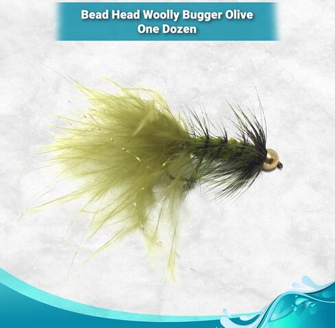 Feeder Creek Woolly Bugger Fly Fishing Flies 12pc Fly Fishing Assortment | Handmade Wet Flies for Fly Fishing in Various Patterns/Colors | Streamer Flies in Kuwait