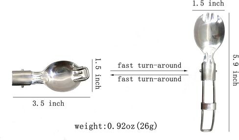 كوب كبير جدًا 16.92 أونصة (500 مل) كوب قابل للطي وملعقة شوكة من الفولاذ المقاوم للصدأ للتخييم كوب قابل للطي قابل للحمل في الهواء الطلق والسفر وقابل للطي مع وعاء قابل للطي بسلسلة مفاتيح. in Kuwait