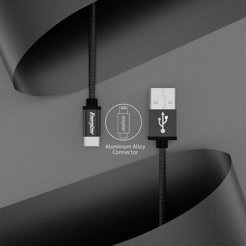 كابل Premier Energizer USB C من النوع C 3.0 شحن سريع ومزامنة سلك شبكي مجدول من النايلون مع طرف معدني، 4 أقدام و6 أقدام و8 أقدام in Kuwait