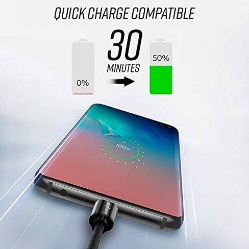 كابل Premier Energizer USB C من النوع C 3.0 شحن سريع ومزامنة سلك شبكي مجدول من النايلون مع طرف معدني، 4 أقدام و6 أقدام و8 أقدام in Kuwait