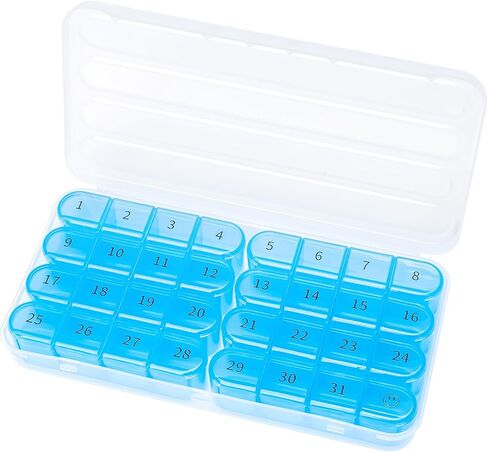 Monthly Pill Organizer 1 Times a Day, 30 Day Pill Box, One Month Pill Case for Travel, 31 Day Pill Cases, Monthly Pill Storage Once Times a Day, Medicine Organizer Container for Vitamins, Fish Oil in Kuwait