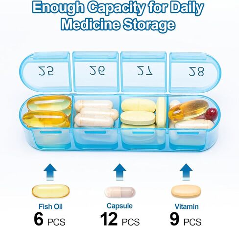 Monthly Pill Organizer 1 Times a Day, 30 Day Pill Box, One Month Pill Case for Travel, 31 Day Pill Cases, Monthly Pill Storage Once Times a Day, Medicine Organizer Container for Vitamins, Fish Oil in Kuwait