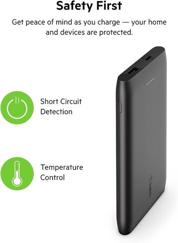 بنك طاقة Belkin USB-C PD 10K (شاحن محمول سريع الشحن مع منافذ USB-C + منافذ USB، سعة 10000 مللي أمبير في الساعة) حزمة بطارية لهاتف Galaxy وPixel وiPhone المزيد in Kuwait