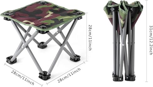 Portable Folding Stool, 2 Packs Lightweight Folding Camping Stool Army Green Outdoor Folding Chair for Hunting Hiking Fishing Walking BBQ and Beach in Kuwait