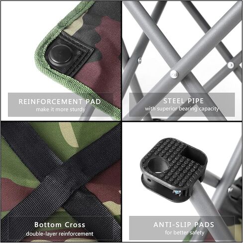 Portable Folding Stool, 2 Packs Lightweight Folding Camping Stool Army Green Outdoor Folding Chair for Hunting Hiking Fishing Walking BBQ and Beach in Kuwait