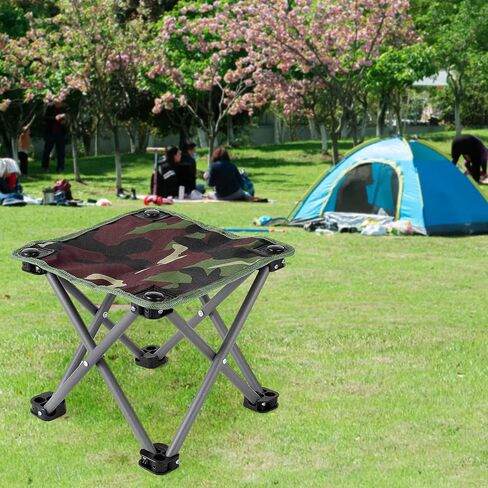 Portable Folding Stool, 2 Packs Lightweight Folding Camping Stool Army Green Outdoor Folding Chair for Hunting Hiking Fishing Walking BBQ and Beach in Kuwait