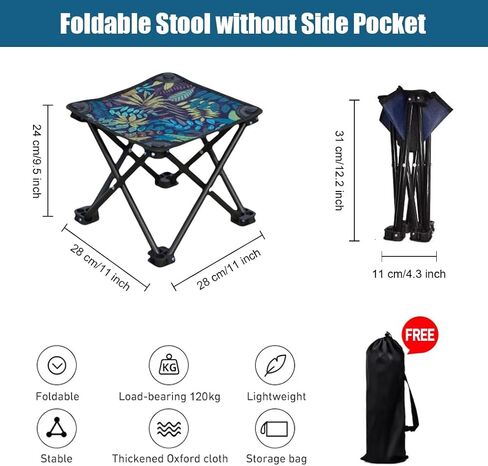 2 حزمة من مقاعد التخييم، كرسي صغير قابل للطي، مقعد محمول خفيف الوزن مع حقيبة حمل للتخييم والصيد والصيد والمشي لمسافات طويلة والبستنة والمشي في الهواء الطلق in Kuwait