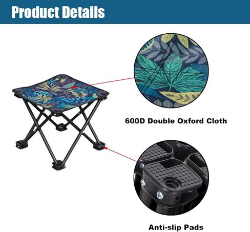2 حزمة من مقاعد التخييم، كرسي صغير قابل للطي، مقعد محمول خفيف الوزن مع حقيبة حمل للتخييم والصيد والصيد والمشي لمسافات طويلة والبستنة والمشي في الهواء الطلق in Kuwait
